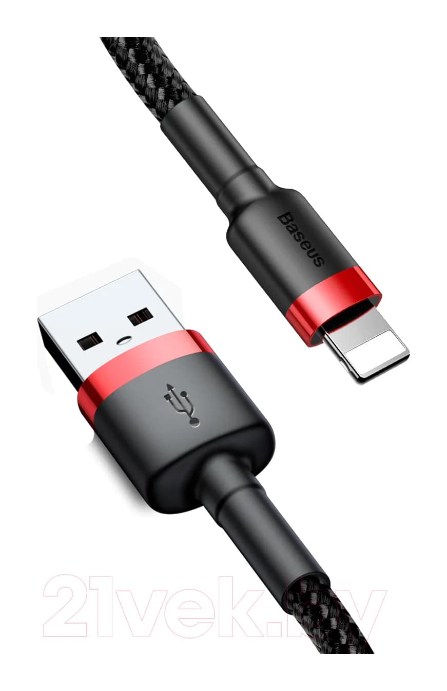 Зарядный кабель Baseus Cafule Lightning 2.4A / CALKLF-B19 (1м, красный/черный)