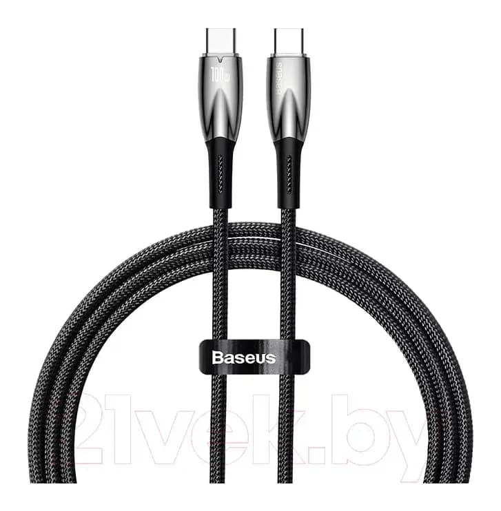 Зарядный кабель Baseus Glimmer Series Fast Charging Type-C to Type-C / CADH000801 (2м, черный)