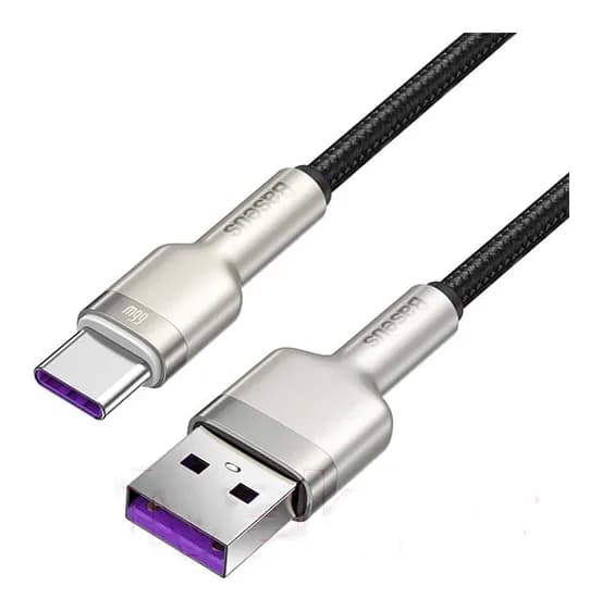 Зарядный кабель Baseus Cafule Series Metal Data Cable USB To Type-C / CAKF000001 (0.25м, черный)