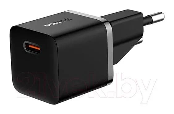 Адаптер питания сетевой Baseus GaN5 Fast Charger Mini 1C 20W EU / CCGN050101 (черный)