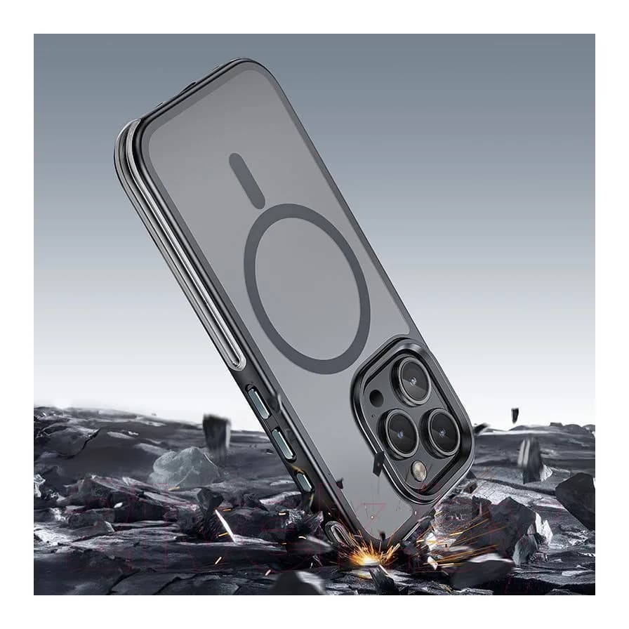 Чехол-накладка Hoco AS5 для iPhone 15 Pro магнитный противоударный (черный)