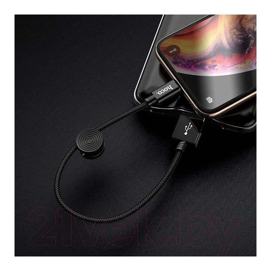 Зарядный кабель Hoco X35 AM-8pin Lightning (0.25м, черный)