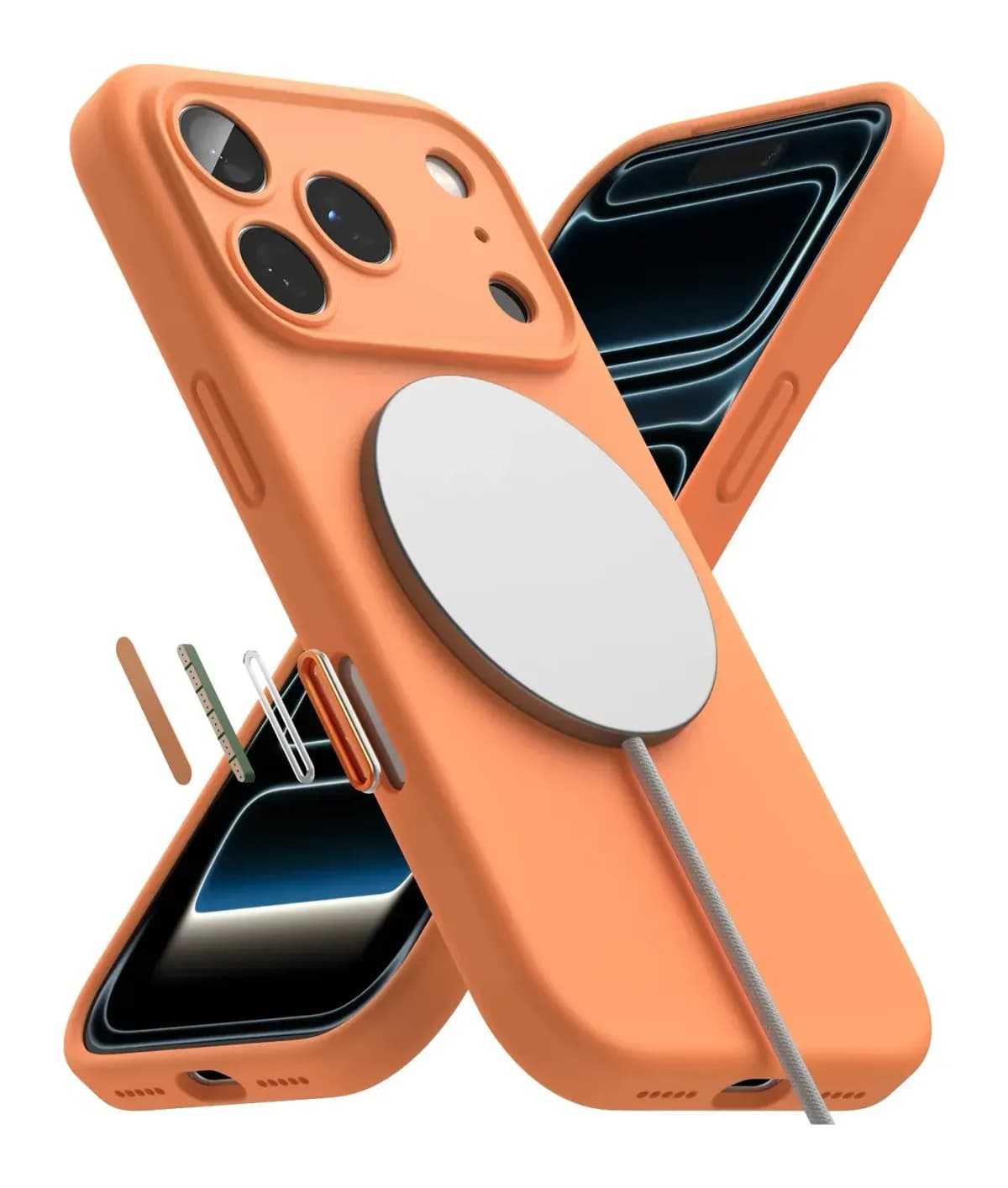 Чехол-накладка Ringke Silicone Magnetic для iPhone 17 Pro (Tangerine)