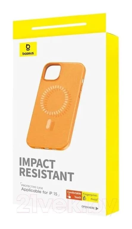 Чехол-накладка Baseus Fauxther для iPhone 15 / 660152094B (оранжевый)
