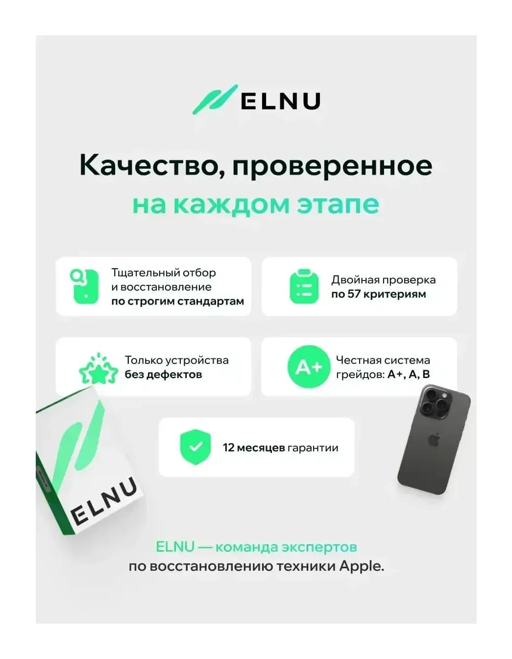 Смартфон восстановленный Apple iPhone 15 Pro Max 256GB ELNU грейд A (черный титан)