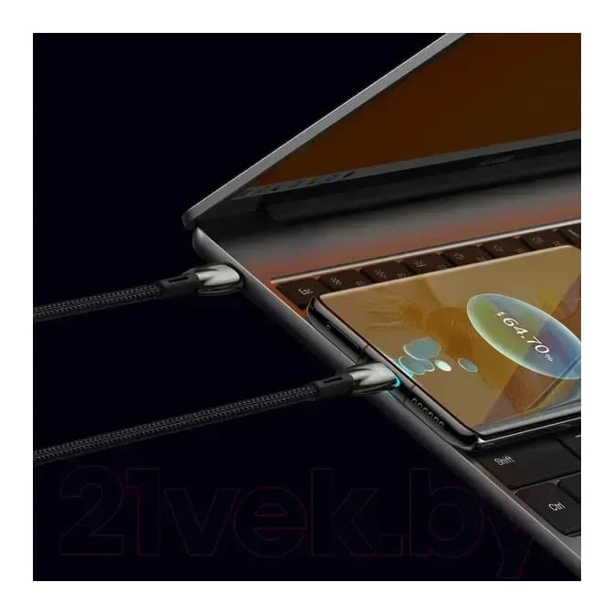 Зарядный кабель Baseus Glimmer Series Fast Charging Type-C to Type-C / CADH000801 (2м, черный)