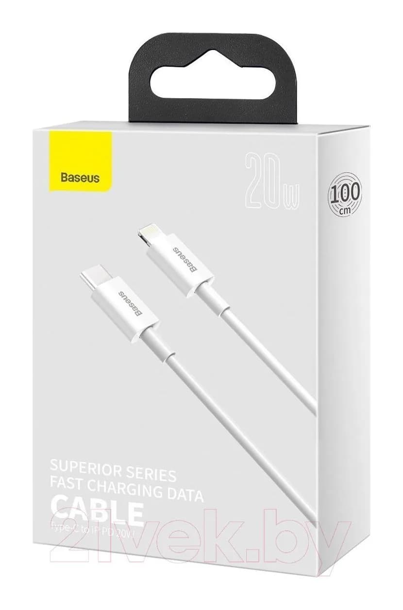 Зарядный кабель Baseus Superior Type-C To Lightning / CATLYS-A02 (1м, белый)