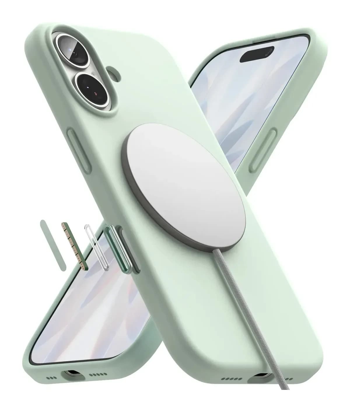 Чехол-накладка Ringke Silicone Magnetic для iPhone 17 (Soft Mint)