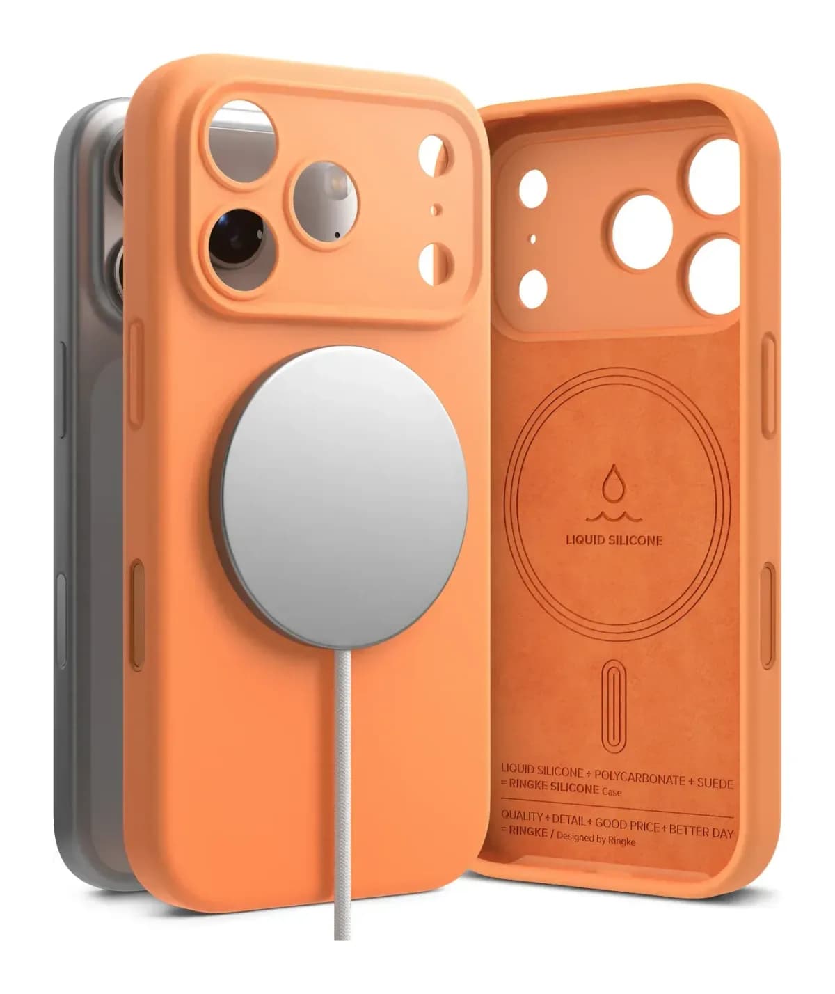 Чехол-накладка Ringke Silicone Magnetic для iPhone 17 Pro (Tangerine)