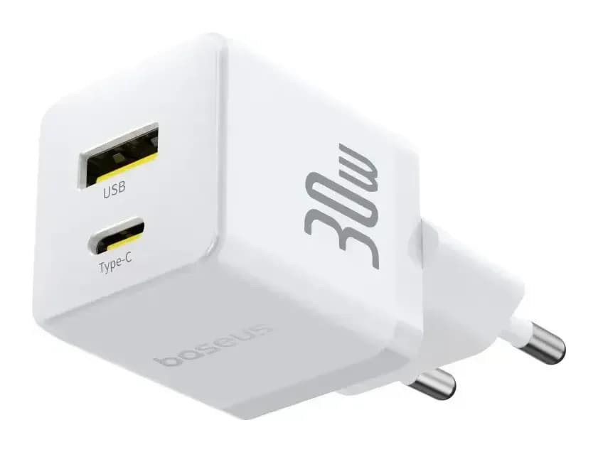 Зарядное устройство сетевое Baseus Palm C+U 30W EU / P1011160A213-01 (белый)