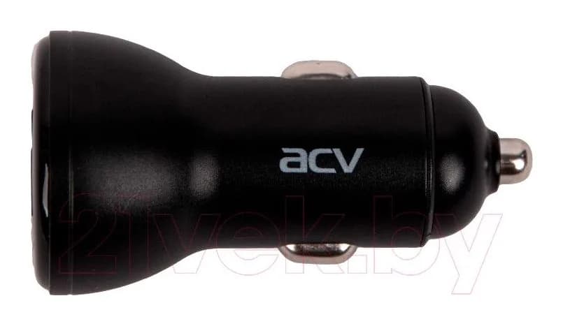 Автомобильное зарядное устройство ACV RM37-2023V (черный, с вольтметром)