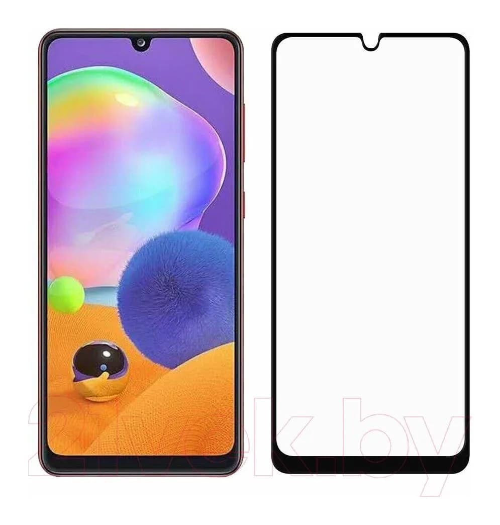 Защитное стекло для телефона Case Full Glue для Galaxy A31 (черный глянец)