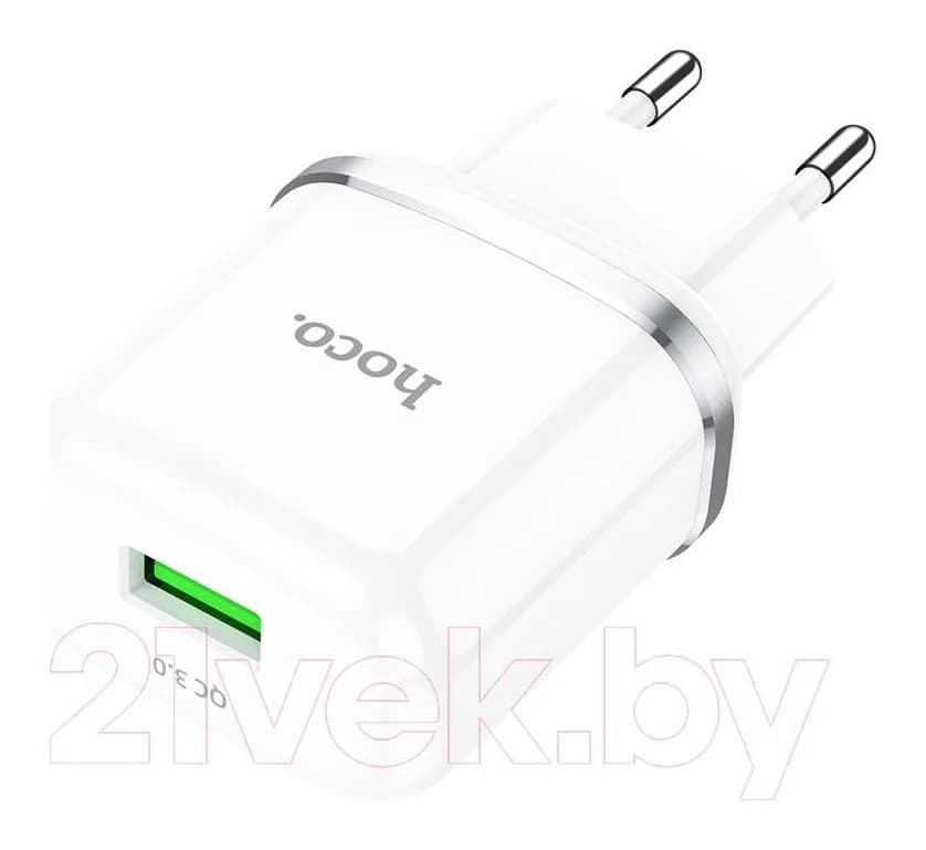 Зарядное устройство сетевое Hoco N3 + кабель AM-microBM / 6931474729378 (белый)