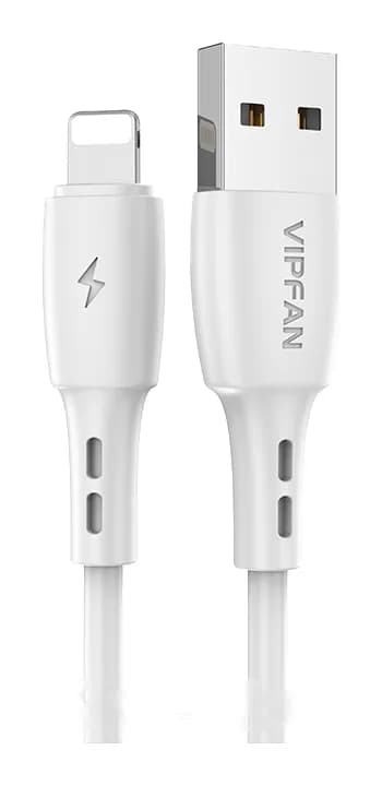 Зарядный кабель Vipfan X06 USB-iPhone (1м, белый, в футляре)