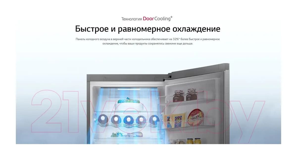 Холодильник с морозильником LG DoorCooling+ GA-B459CQWL