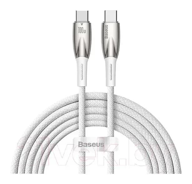Зарядный кабель Baseus Glimmer Series Fast Charging Type-C to Type-C / CADH000802 (2м, белый)