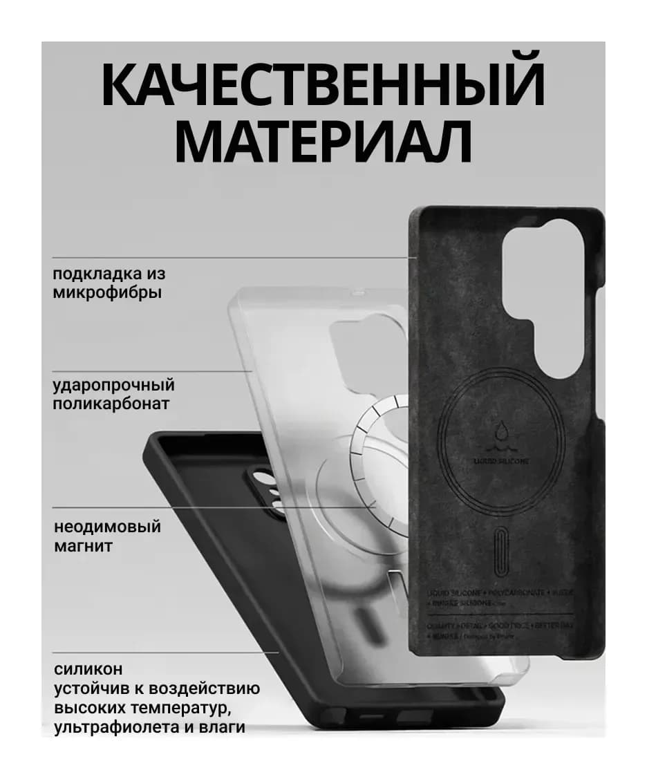 Чехол-накладка Ringke Silicone Magnetic Для Galaxy S25 Ultra (черный)
