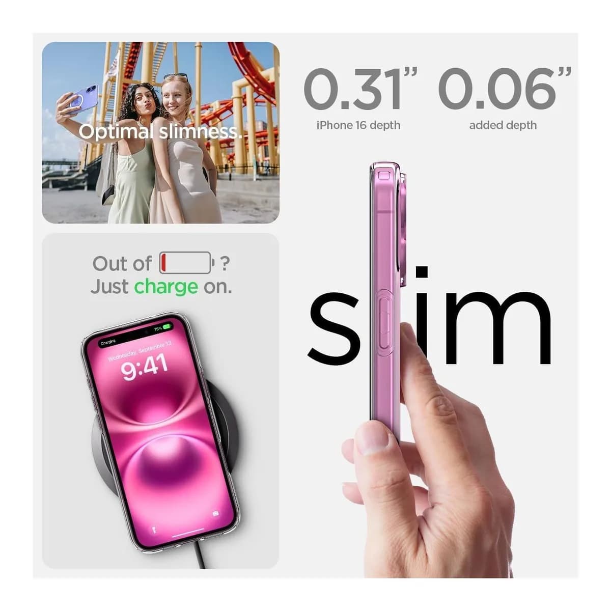 Чехол-накладка Spigen Liquid Crystal Mag Magsafe для iPhone 16 / ACS08390 (Clear)