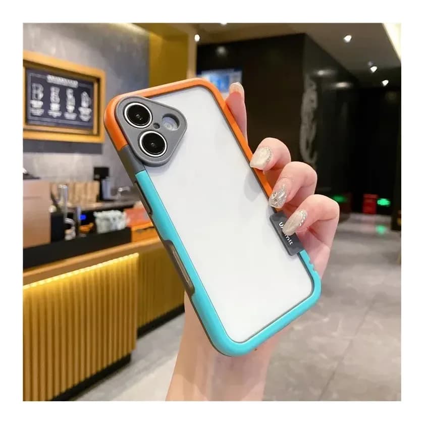 Чехол-накладка G-Case Для iPhone 16 / 6601110762A (голубой/оранжевый)