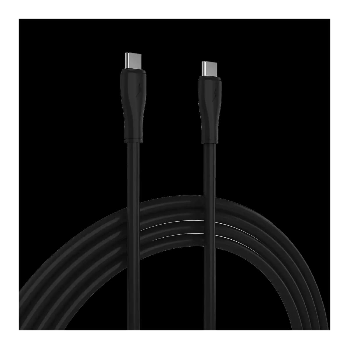 Зарядное устройство сетевое Atomic UniQ G651 GAN 65W USB A+C с кабелем USB С-С / 10.190 (черный)
