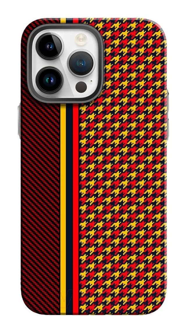 Чехол-накладка Luxo Престижные ромбы J247 для iPhone 13 Pro (коричневый/золото)