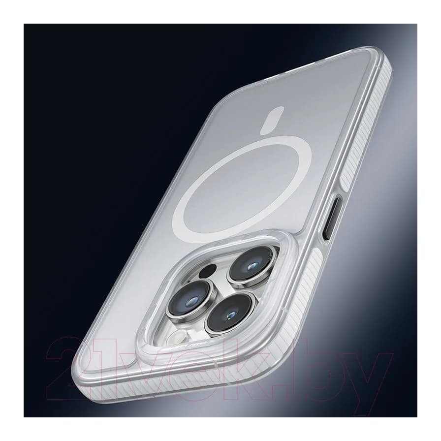 Чехол-накладка Hoco AS2 для iPhone 15 Pro Max магнитный противоударный (белый)