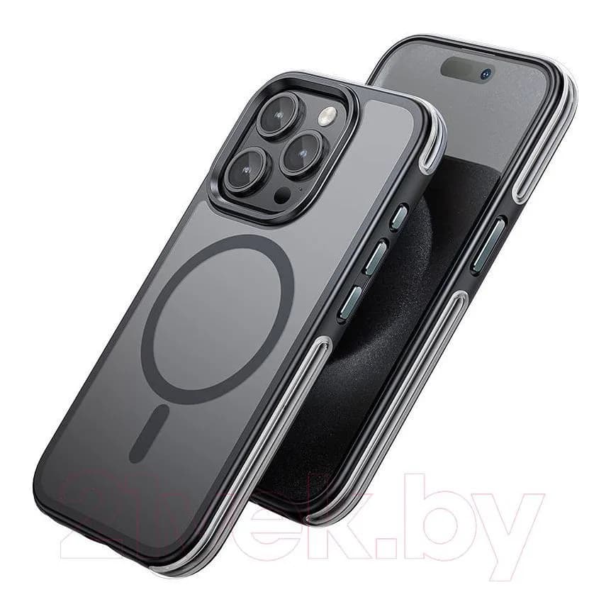 Чехол-накладка Hoco AS5 для iPhone 15 Pro магнитный противоударный (черный)