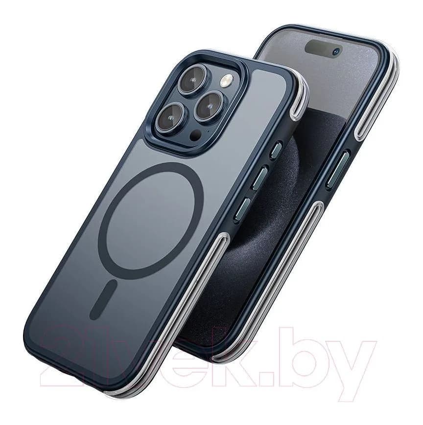 Чехол-накладка Hoco AS5 для iPhone 15 Pro Max магнитный противоударный (синий)