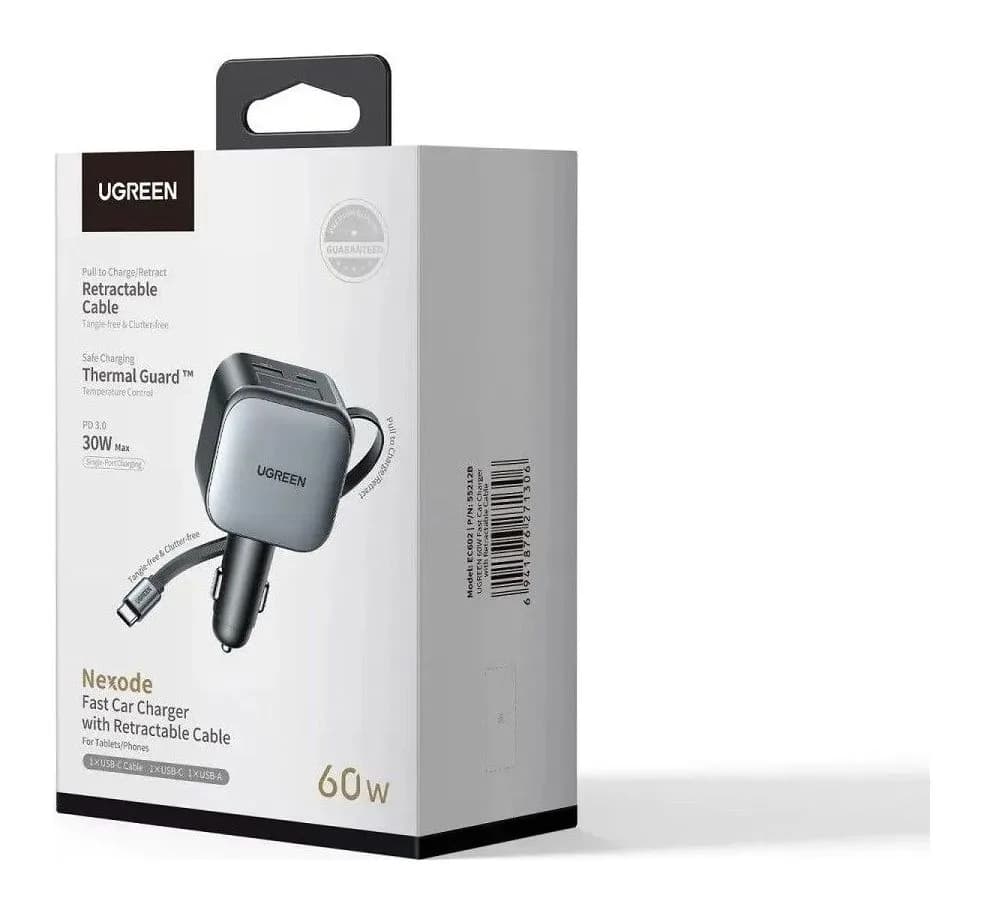 Автомобильное зарядное устройство Ugreen EC602 / 55212B (серый)