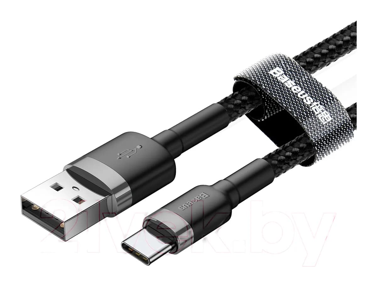 Зарядный кабель Baseus Cafule Type-C 3A / CATKLF-BG1 (1м, серый/черный)