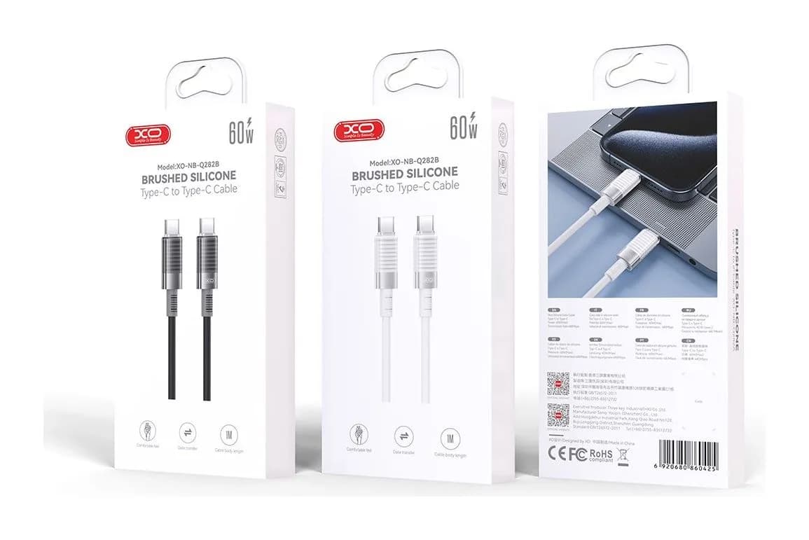 Зарядный кабель XO NB-Q282B 60W Type-C Type-C (черный)