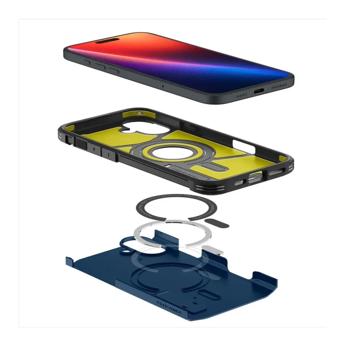 Чехол-накладка Spigen Tough Armor Mag Magsafe для iPhone 16 / ACS08217 (Navy Blue)