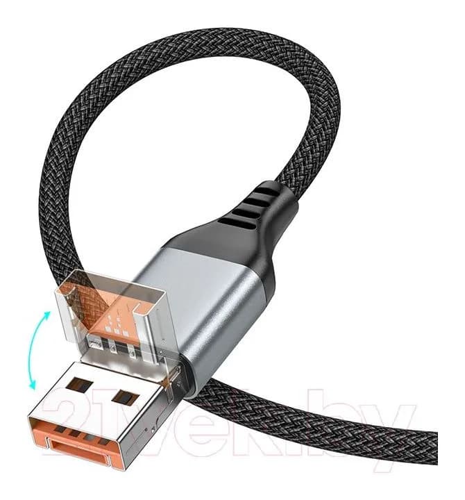 Зарядный кабель Hoco U128 2в1 USB/Type-C to Type-C (черный)