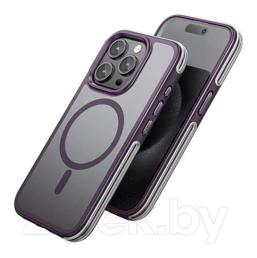 Чехол-накладка Hoco AS5 для iPhone 15 Pro магнитный противоударный (пурпурный)