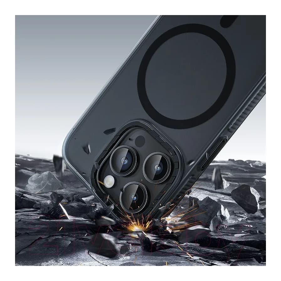 Чехол-накладка Hoco AS2 для iPhone 15 Pro Max магнитный противоударный (черный)