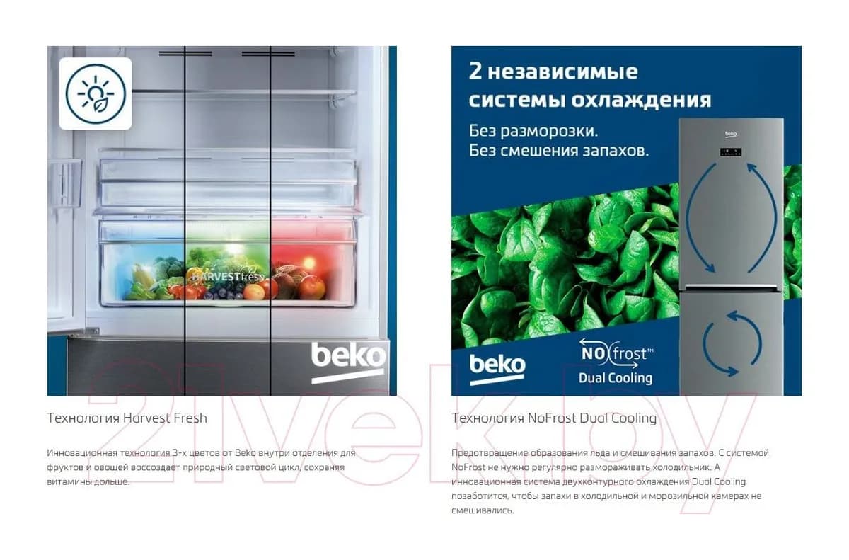 Холодильник с морозильником Beko B1RCNK362W