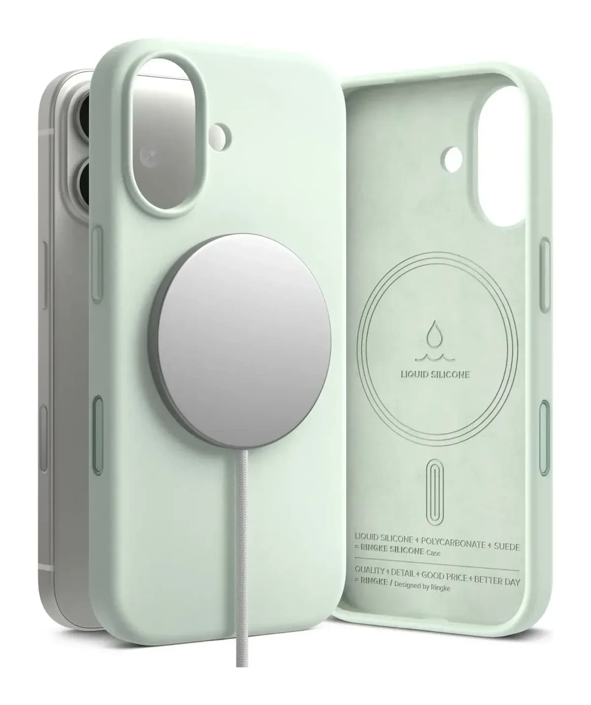 Чехол-накладка Ringke Silicone Magnetic для iPhone 17 (Soft Mint)