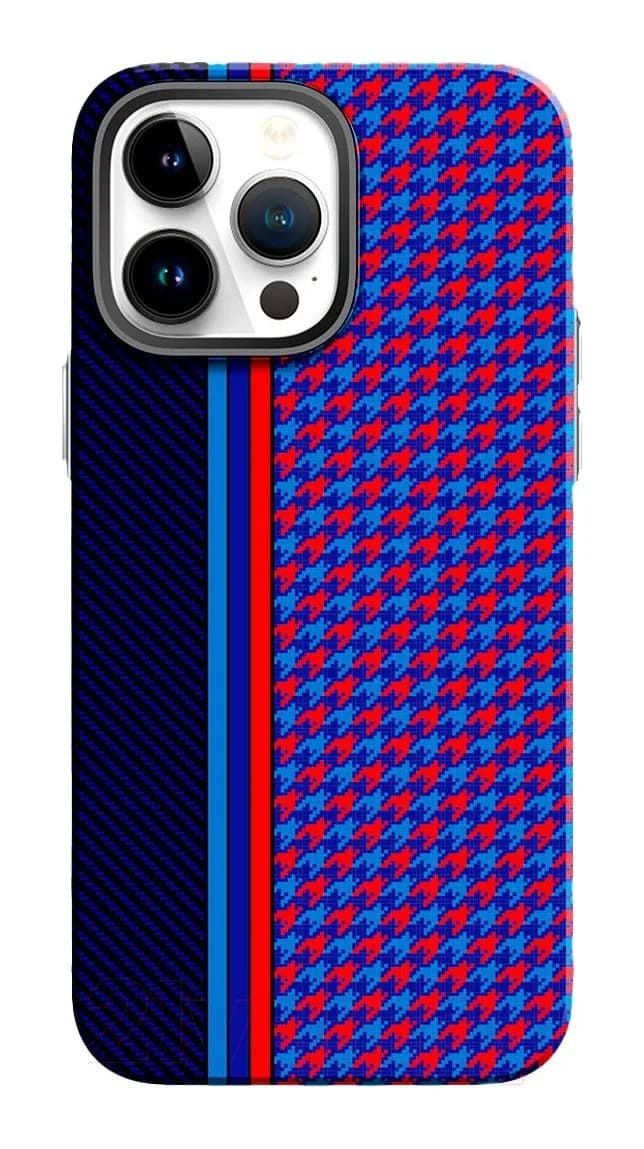 Чехол-накладка Luxo Престижные ромбы J246 для iPhone 13 Pro (черный/фиолетовый)