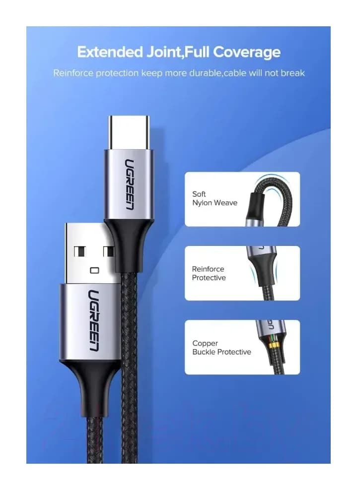 Зарядный кабель Ugreen US288 / 60126 (1м, черный)