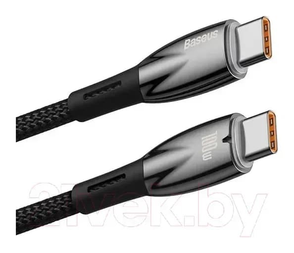 Зарядный кабель Baseus Glimmer Series Fast Charging Type-C to Type-C / CADH000801 (2м, черный)