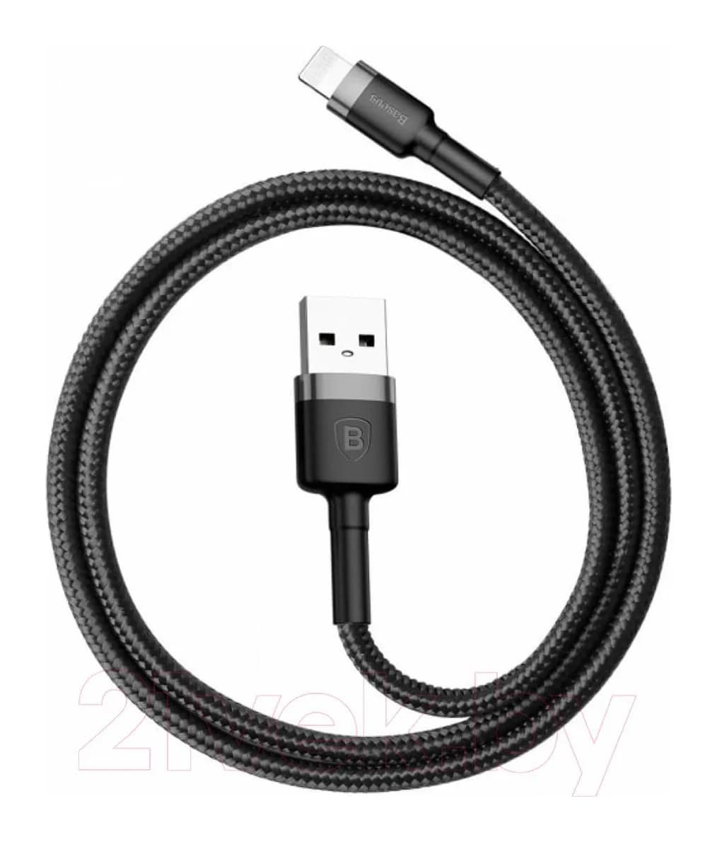 Зарядный кабель Baseus Cafule Lightning 2.4A / CALKLF-BG1 (1м, серый/черный)