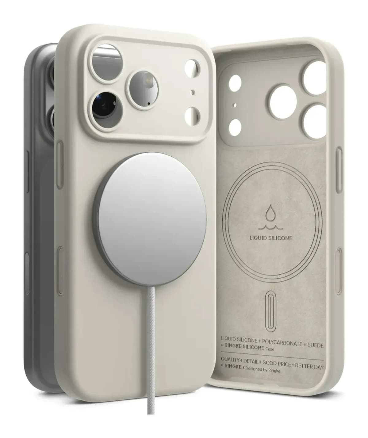 Чехол-накладка Ringke Silicone Magnetic для iPhone 17 Pro (Stone)