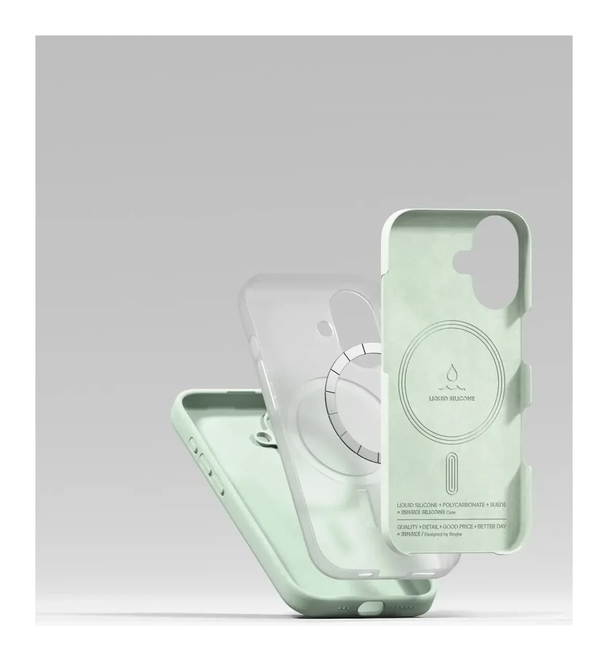 Чехол-накладка Ringke Silicone Magnetic для iPhone 17 (Soft Mint)