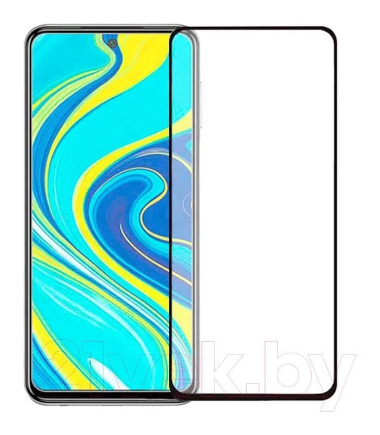 Защитное стекло для телефона Case 111D для Redmi Note 9 Pro/Redmi Note 9S (черный глянец)