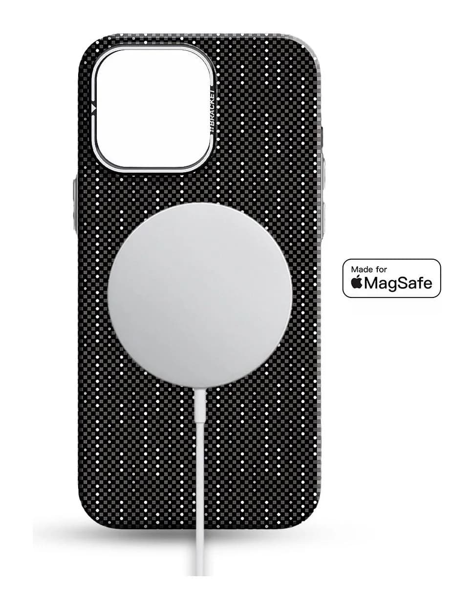Чехол-накладка Luxo С MagSafe Карбоновая рябь J279 для Apple iPhone 15 Pro (серый)