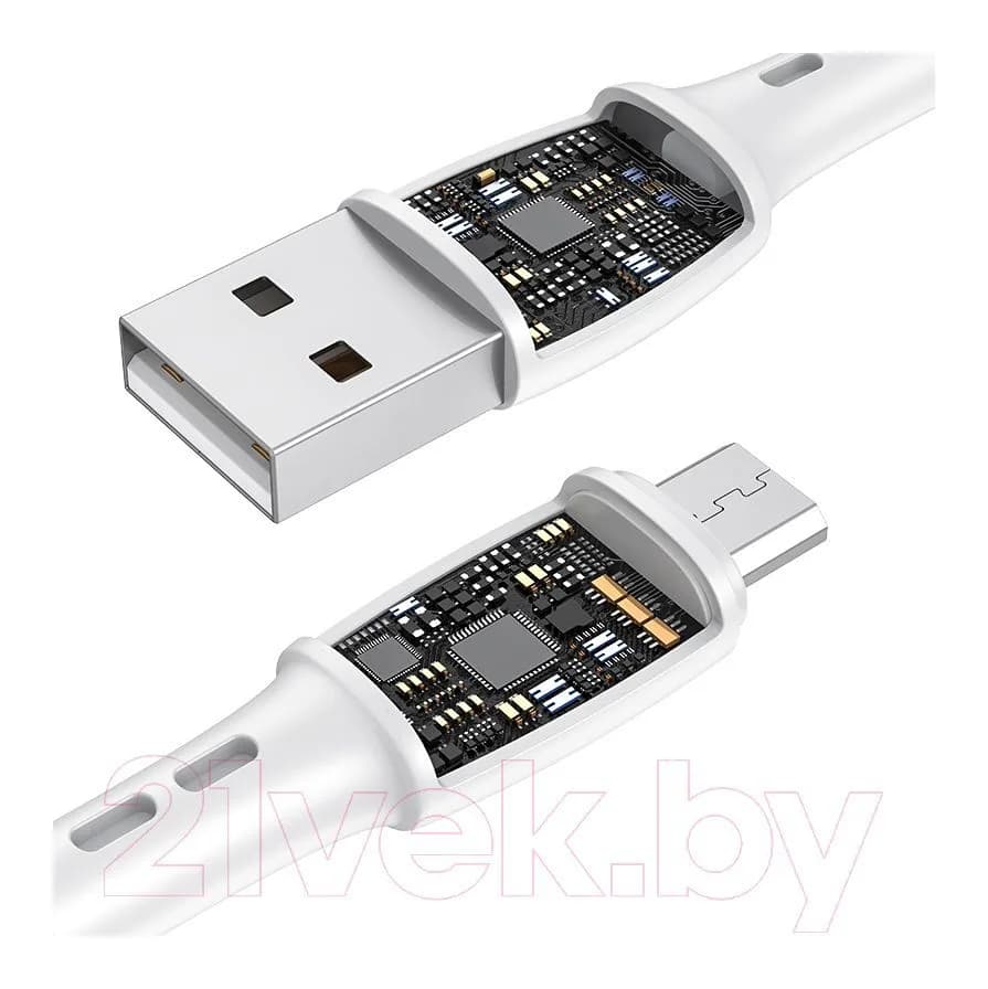 Зарядный кабель Vipfan X06 USB-Micro (1м, белый, в футляре)
