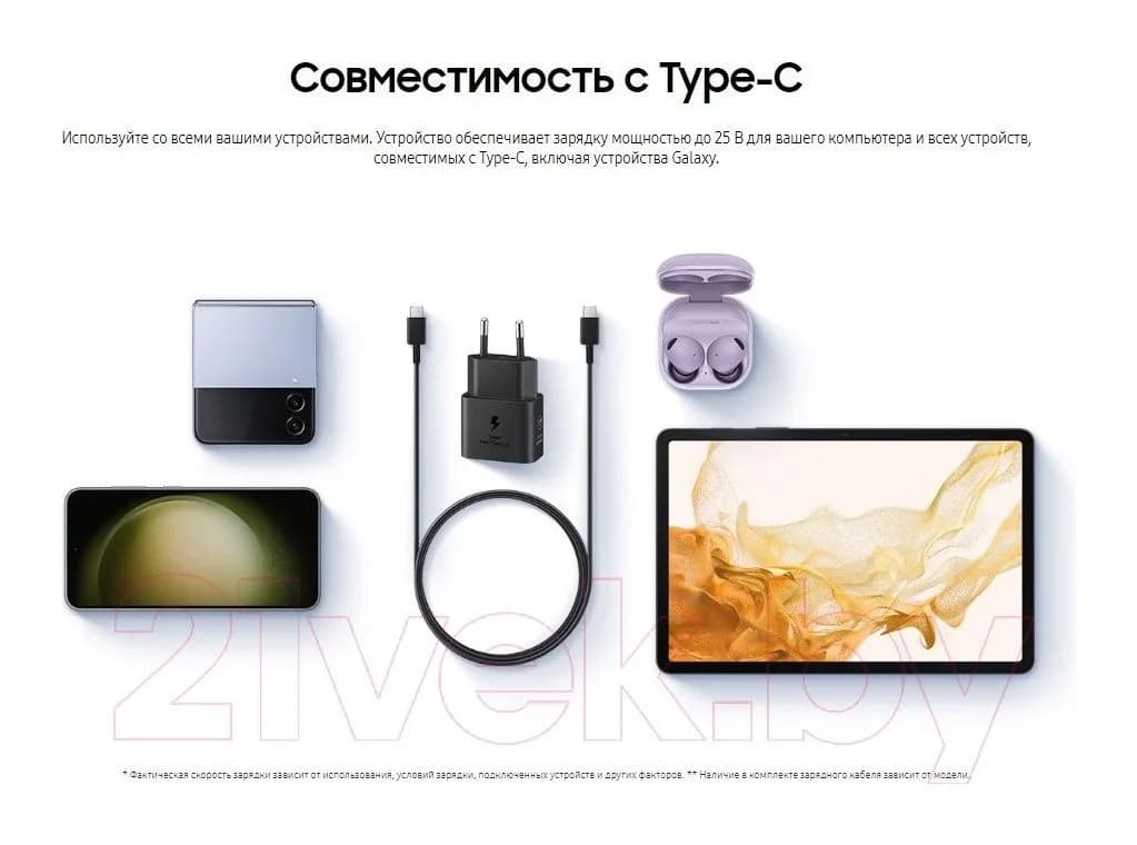 Адаптер питания сетевой Samsung EP-T2510NBEG (черный)