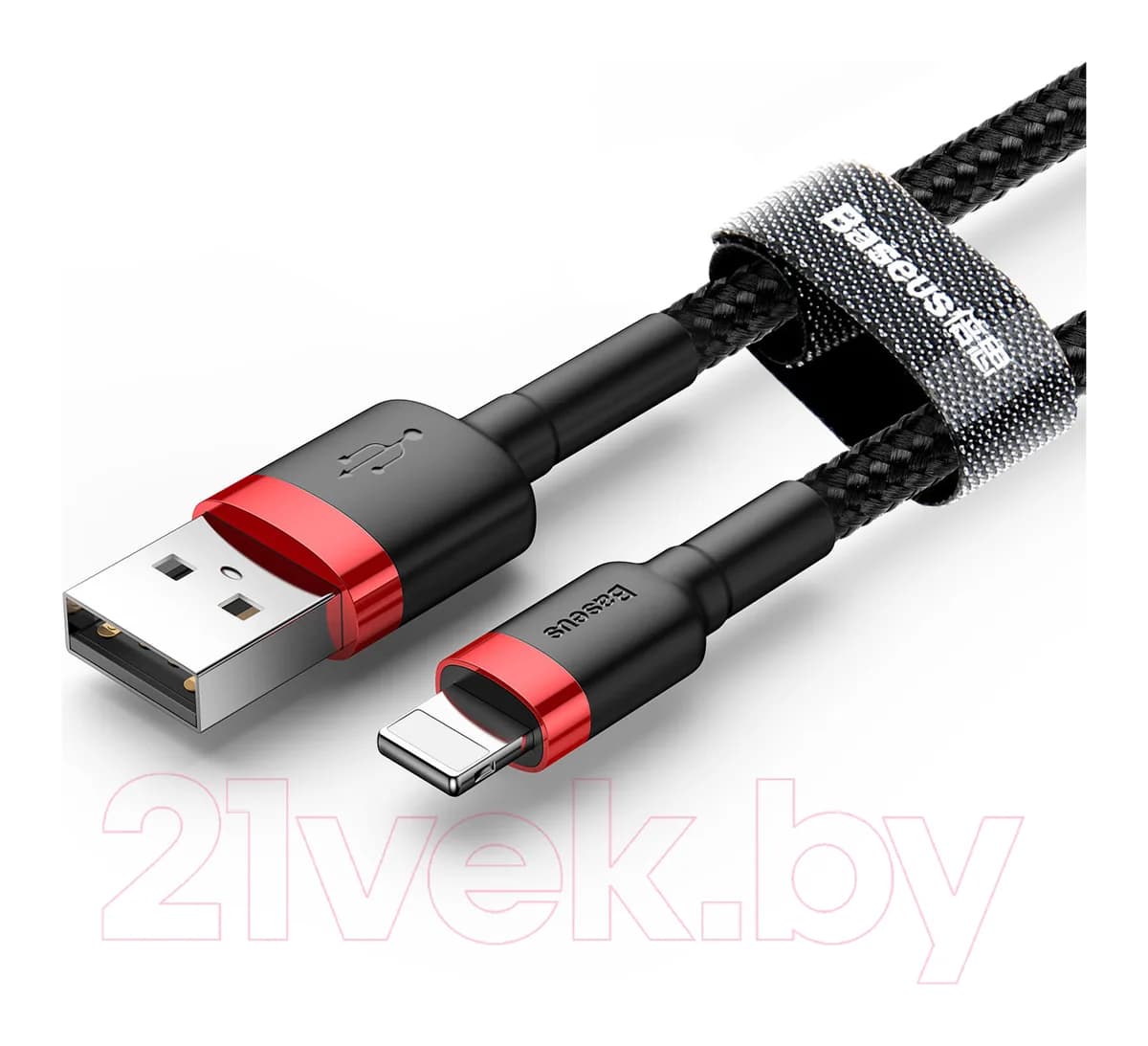 Зарядный кабель Baseus Cafule Lightning 2.4A / CALKLF-B19 (1м, красный/черный)