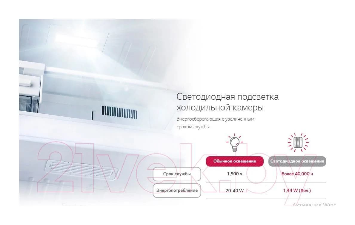 Холодильник с морозильником LG GA-B419SLGL