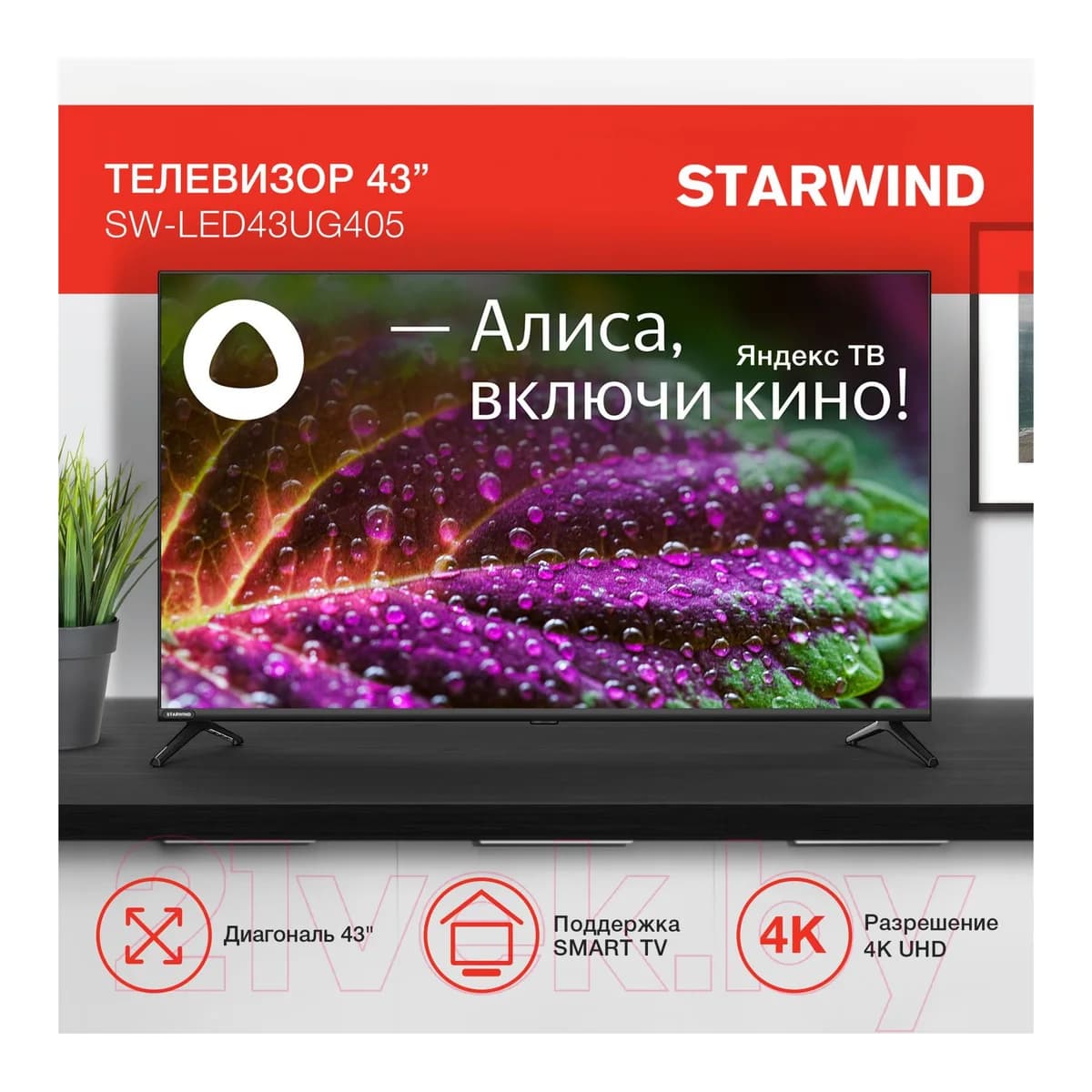 Телевизор StarWind 43" UG405 SW-LED43UG405 (черный)